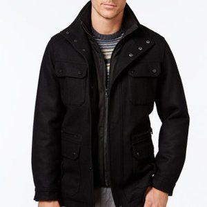 Michael Kors Men's Wool-Blend Field Coat with Attached Bib